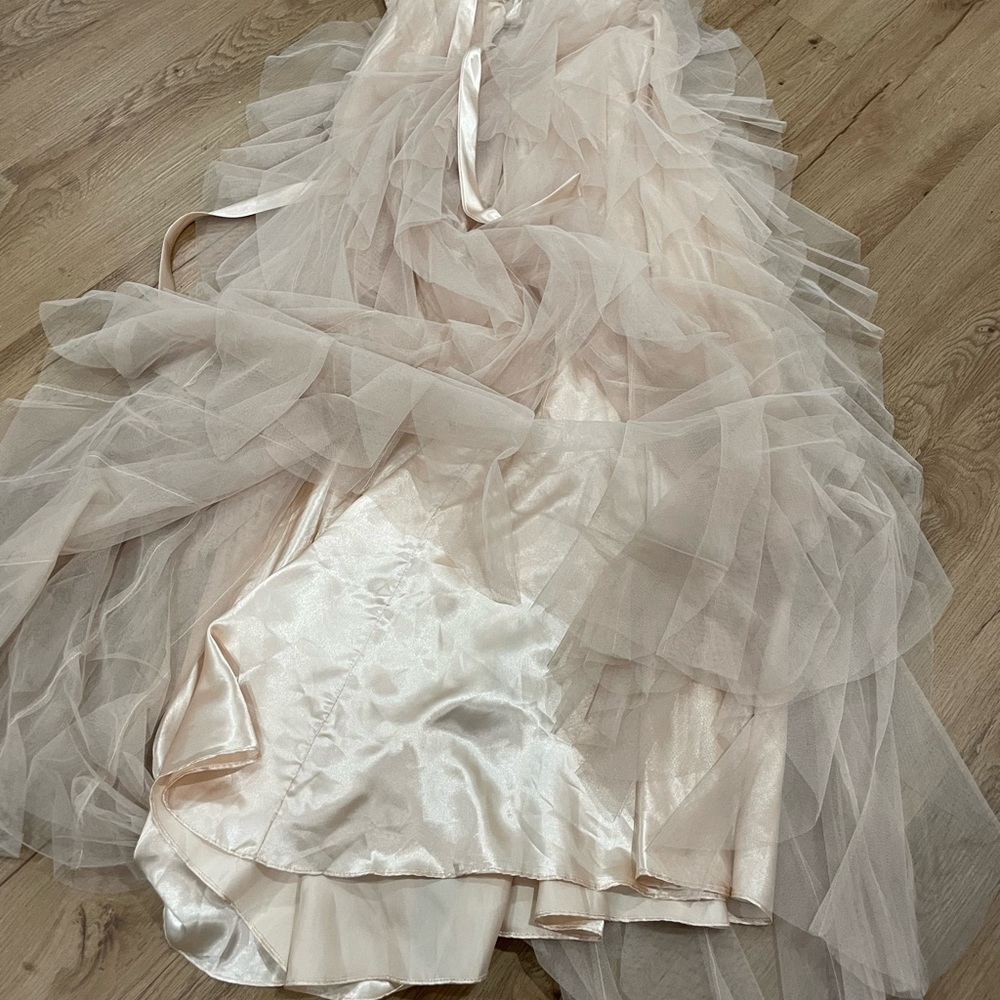 Masquerade Cream Sequin Embellished Sleeveless Gown - Picture 5 of 6